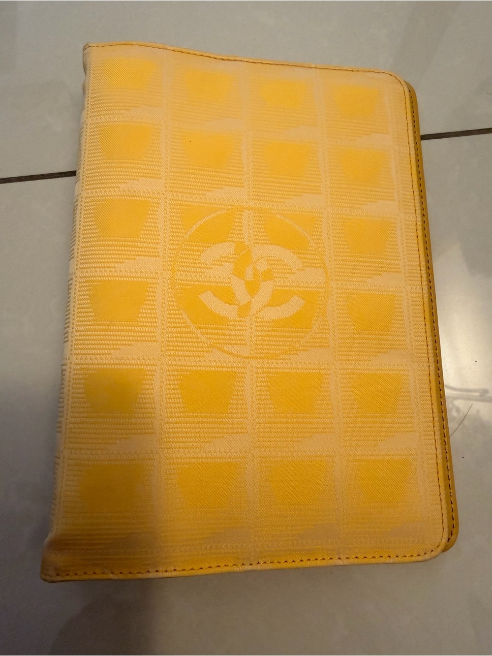 CHANEL Vintage Travel Line Yellow Nylon - 6 Ring Planner Agenda Cover